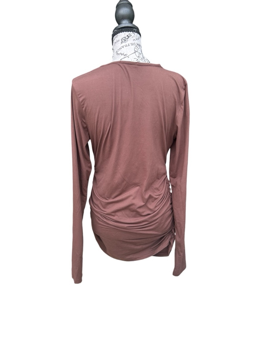 Set of 3 Ekouaer Ruched Long‑Sleeve Tops • Size M • Black/White/Brown - Picture 8 of 14